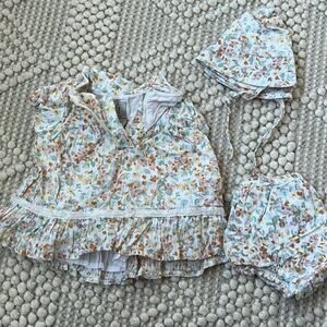 (3/$15‼️) Baby Girl Dress with Matching Hat/Bloomers